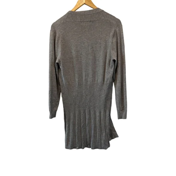 CHARLIE PAGE Grey Ribbed Lightweight Open Long Sleeve Cardigan Sweater S/M - Picture 2 of 8